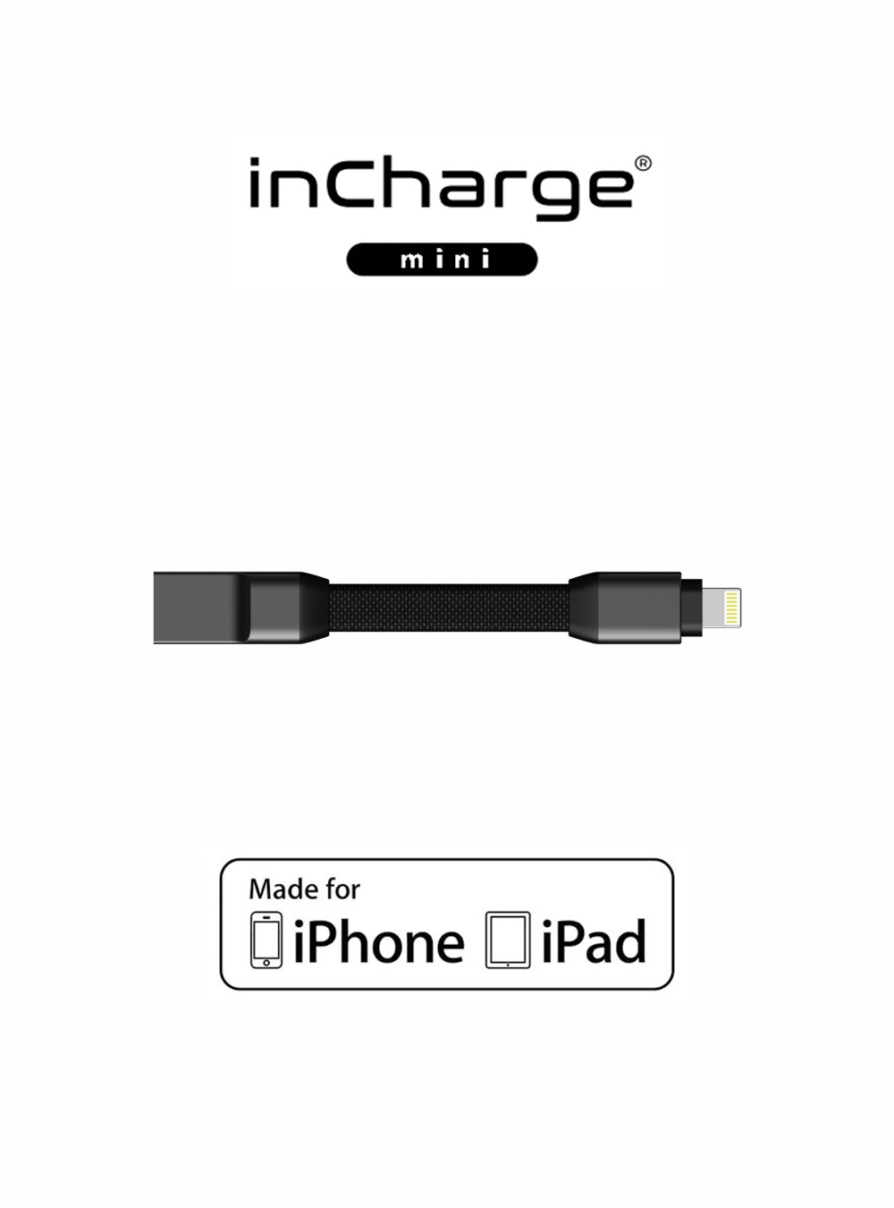 inCharge® Mini Cable de Carga, Llavero Magnético Portátil, Certificado por Apple