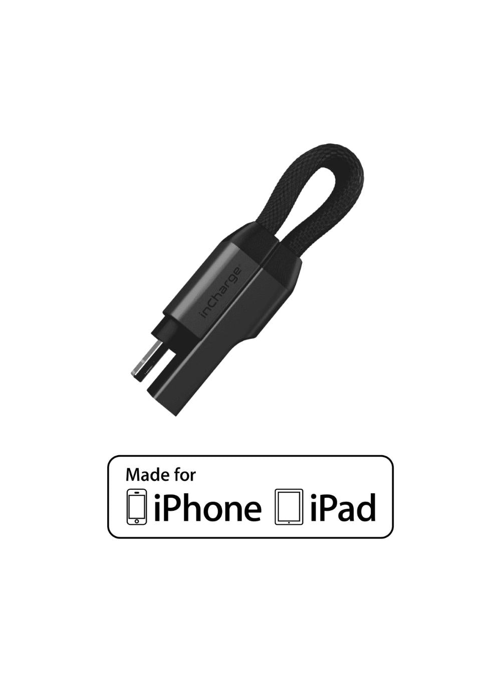 inCharge® Mini Cable de Carga, Llavero Magnético Portátil, Certificado por Apple